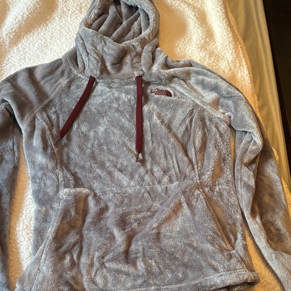The North Face Plush Gray Hoodie Sweatshirt size S Women’s